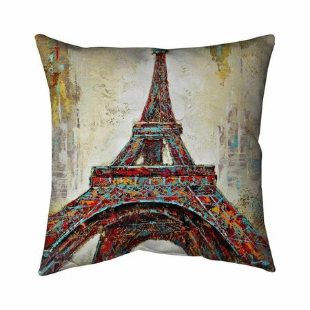 FONDO 26 x 26 in. Abstract Eiffel Tower-Double Sided Print Indoor Pillow FO2774217
